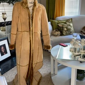 Leather maxi coat “sheepskin”